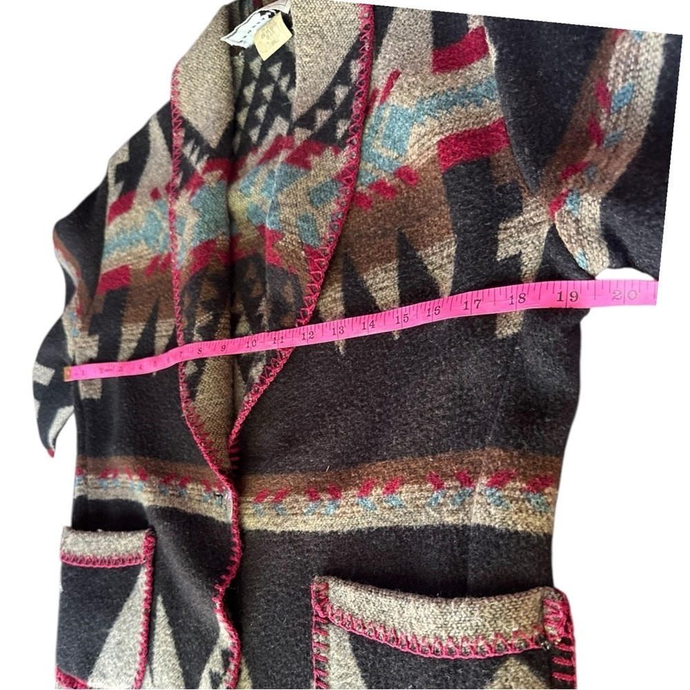 Vintage Rhonda Stark Southwestern Wool Blend Jacket Boho Western Aztec Blazer - Picture 11 of 16